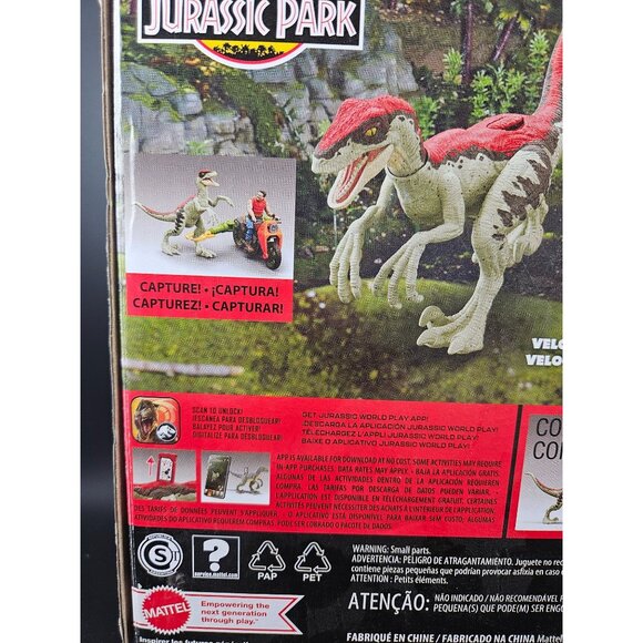 Jurassic Park Dennis Nedry Track & Chase Pack With Motorcycle & Velociraptor Fig - Picture 4 of 6